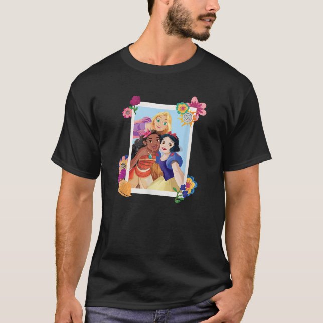 T-shirt Disney Princess Rapunzel Moana Snow White Polaroid (Devant)