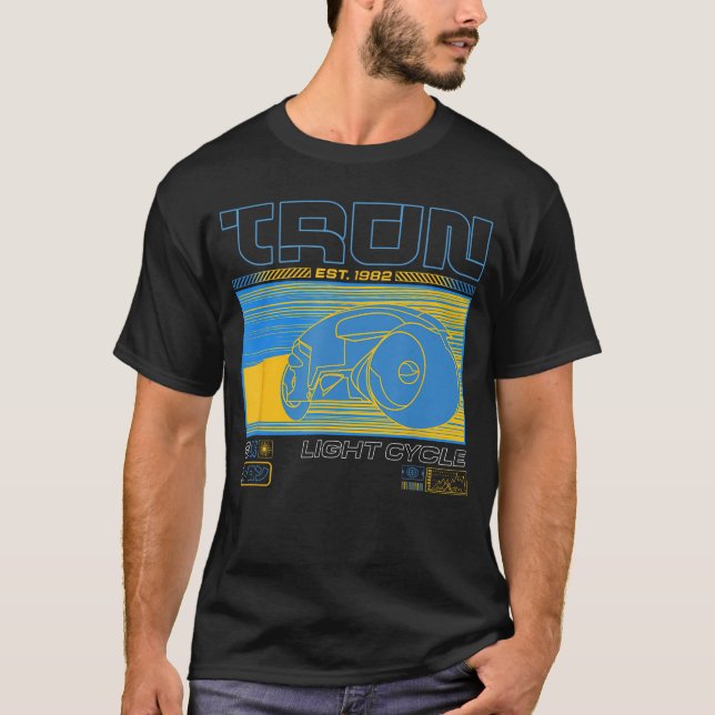T-shirt Disney Tron Est 1982 Light Cycle Futuristic Schema (Devant)