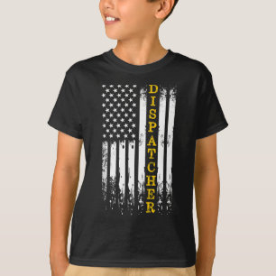 T-shirt Dispatcher - 911 Opérateur Thin Gold Yellow Line D