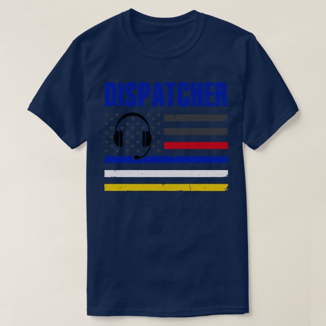 T-shirt Dispatcher 911 Police d'urgence incendie EMS améri (Design devant)