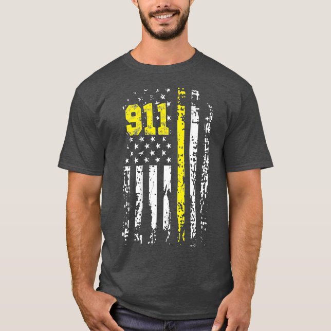 T-shirt Dispatcher 911 USA Flag Dispatcher Don Back (Devant)