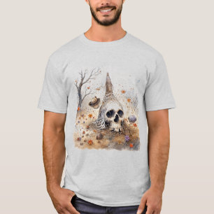 T-shirt Disposition de crâne éthérée parmi les fleurs