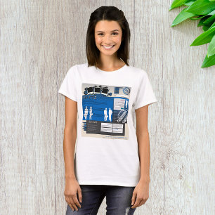 T-shirt Disposition de site Web grunge bleu Rétro Y2K