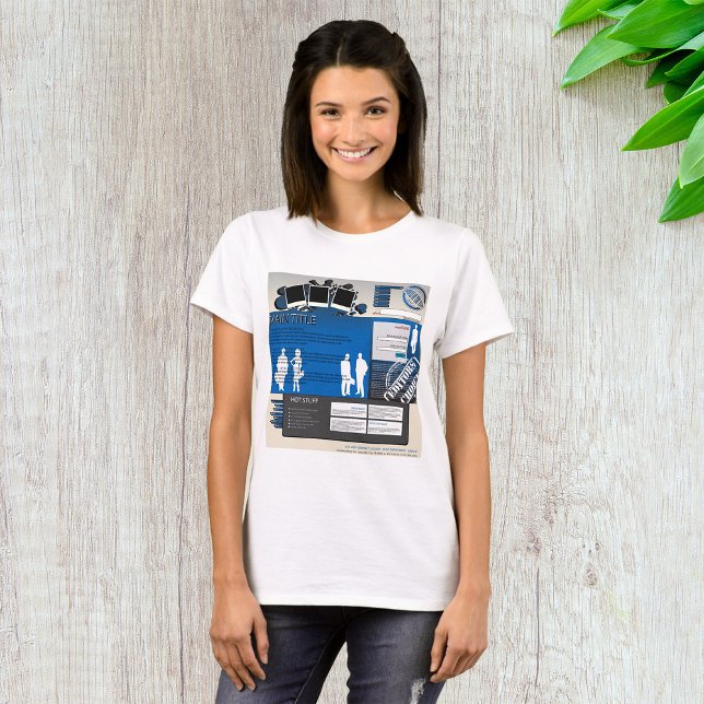 T-shirt Disposition de site Web grunge bleu Rétro Y2K (Créateur téléchargé)