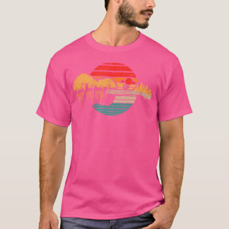 T-shirt Disque de Golf Flying Disque Golf Sunset Guitare