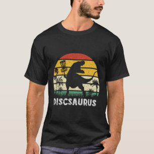 T-shirt Disque de golf rétro dinosaure joueur de disque de