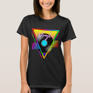 T-shirt Disque de musique vinyle arc-en-ciel coloré rétro