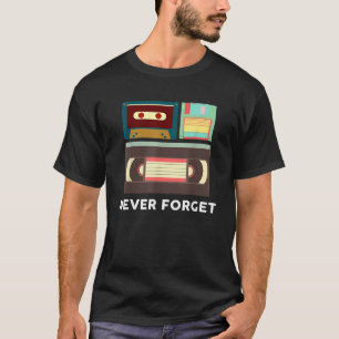 T-shirt Disque dur VHS et cassette drôle à ne jamais oubli