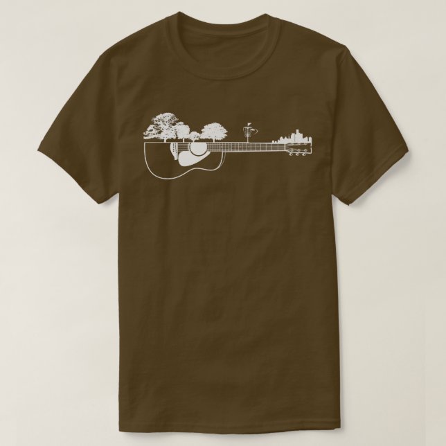 T-shirt Disque Golf Flying Sunset Guitar Art264 (Design devant)