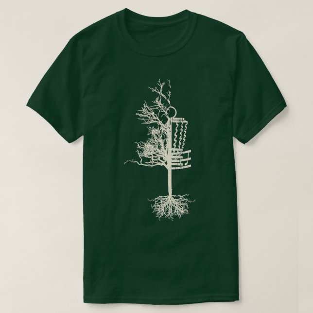 T-shirt Disque Golf Frisbee Panier arbre amusant (Design devant)