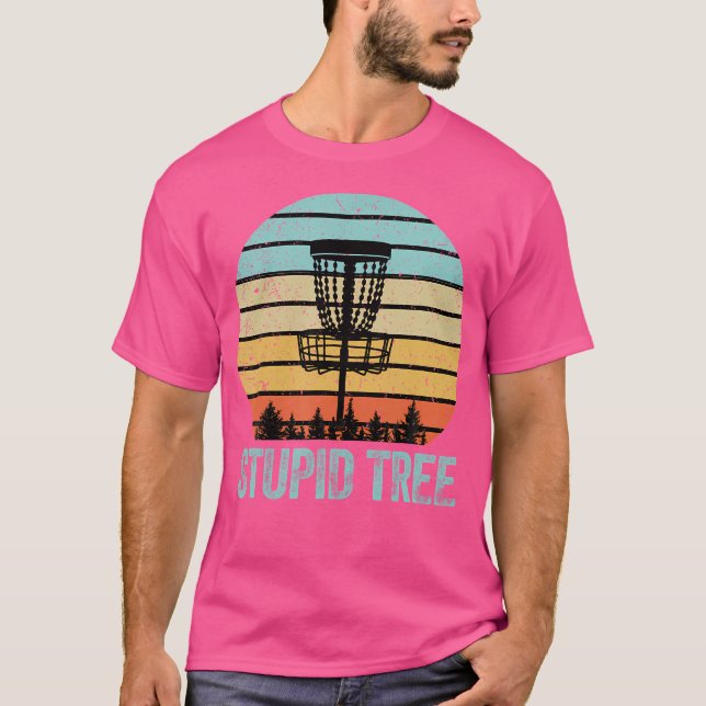 T-shirt Disque Golf Funny Stupid Tree Disque Golf (Devant)