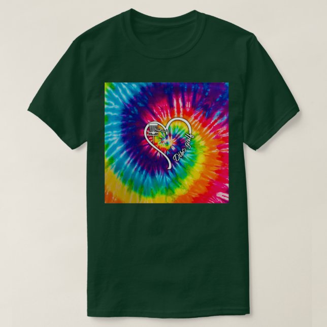 T-shirt Disque Golf Tie Dye Heart (Design devant)