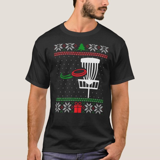 T-shirt Disque Golfer Correspondant Vilain Disque de Noël (Devant)