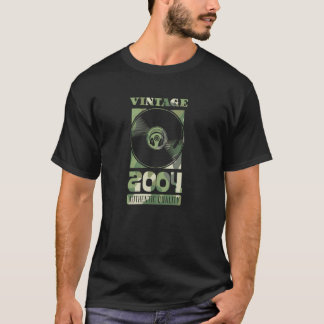 T-shirt Disque Vinyle Authentique Année de Naissance 2004