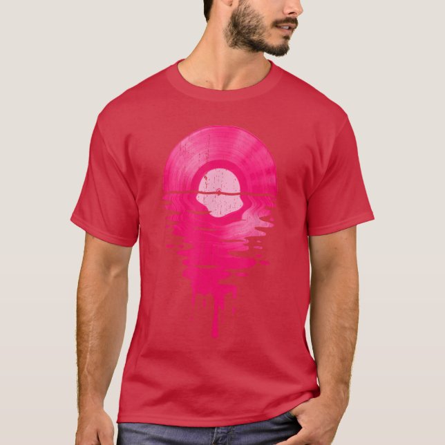 T-shirt Disque vinyle musique LP Classique 80s Coucher de  (Devant)