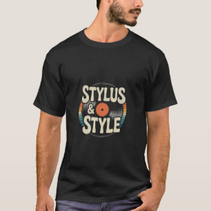 T-shirt Disque Vinyle Style et Stylet
