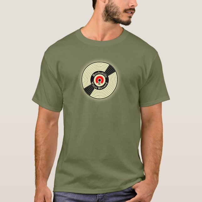 T-shirt Disque vinyle vintage de rockabilly (Devant)