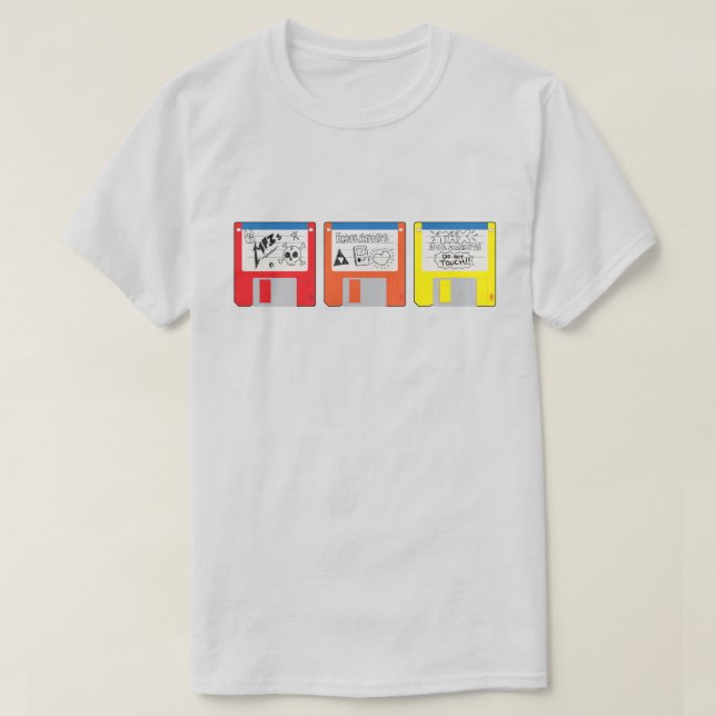 T-shirt Disques durs rétro du début des années 2000 (Design devant)