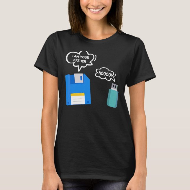 T-shirt Disquette Disant Informatique Tech Usb Père (Devant)