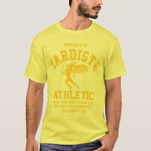 T-shirt dist de jaune de coureur à ailes par yardiste
