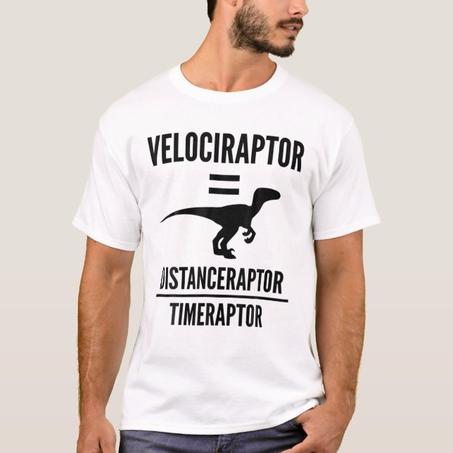 T-shirt Distanceraptor De Velociraptor Divisé Par Timerapt (Devant)