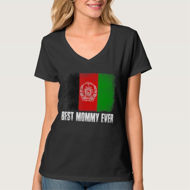 T-shirt Distorsion Afghanistan Drapeau Meilleure maman Jam (Devant)