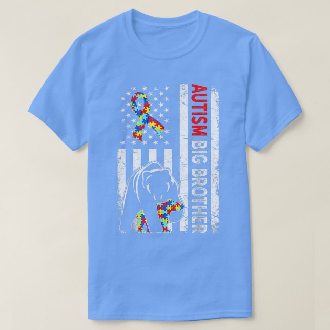 T-shirt Distorsion Américaine Drapeau Autisme Big Brother  (Design devant)