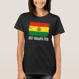 T-shirt Distorsion Bolivie Drapeau Meilleur Grampa Jamais