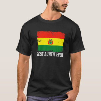 T-shirt Distorsion Bolivie Drapeau Meilleure Tante Jamais 