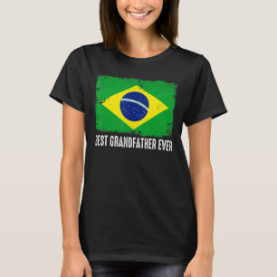 T-shirt Distorsion Brésil Drapeau meilleur grand-père jama