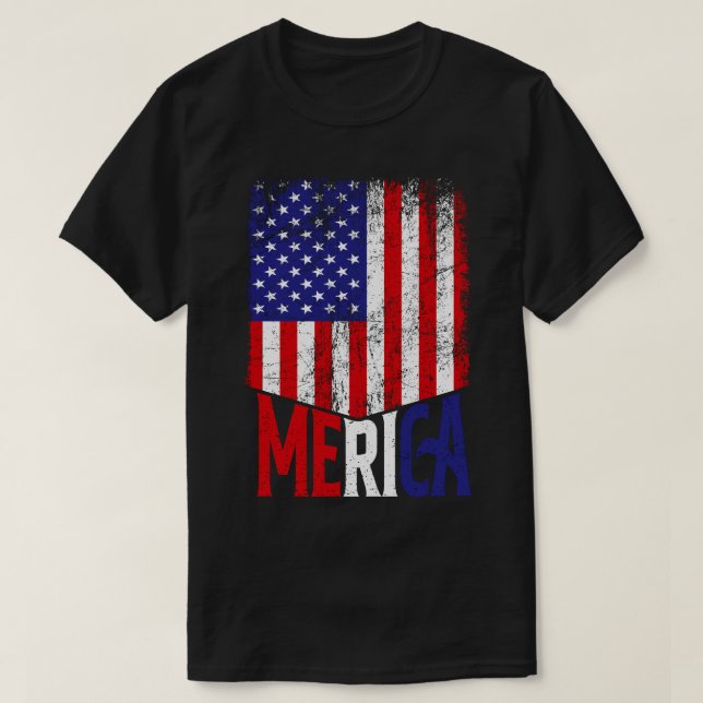 T-shirt Distorsion du drapeau américain (Design devant)