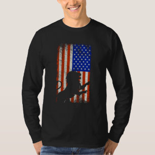 T-shirt Distorsion du lion Drapeau Vintage des États-Unis