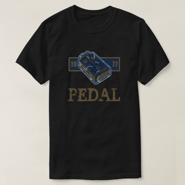 T-shirt Distorsion Pedal Blue/Gold 1977 (Design devant)