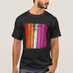 T-shirt Distorsion Retro Lgbt Drapeau Lesbien Lgbtq Pride 