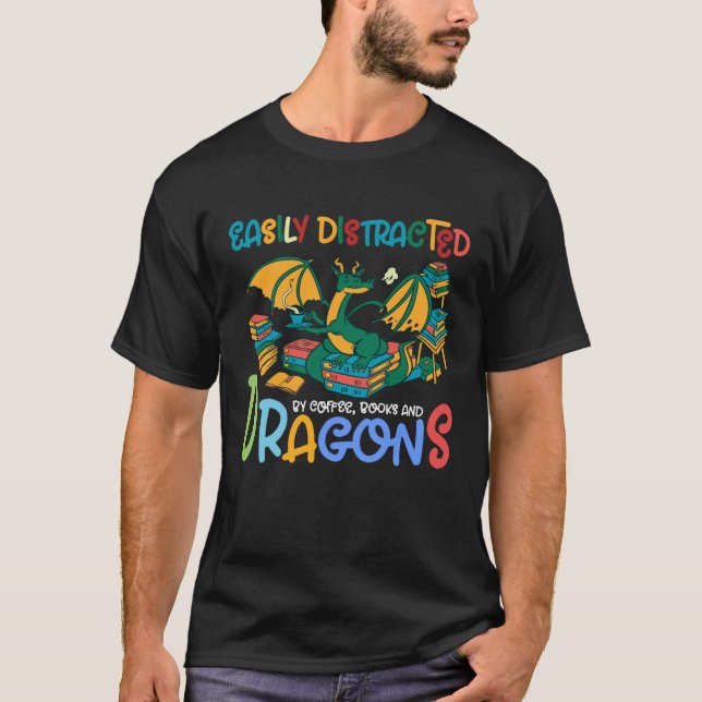 T-SHIRT DISTRACTED BY DRAGONS BOYS AND GIRLS BOOK CLUB REA (Devant)