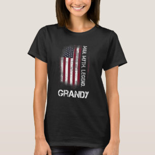T-shirt Distrait Grandy Man Myth Legend Grandpa Vintage Fl