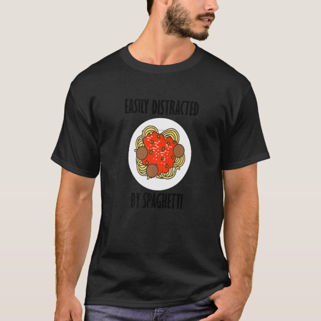T-shirt Distrait Par Les Nouilles De Pâtes Dit Spaghetti (Devant)