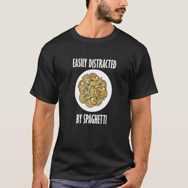 T-shirt Distrait Par Les Nouilles Pâtes Alimentation Itali (Devant)