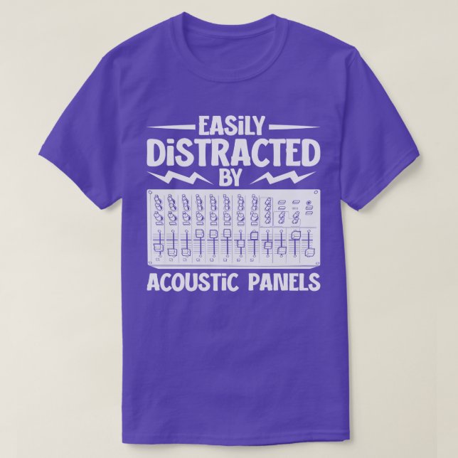 T-shirt Distrait par l'ingénieur audio des panneaux acoust (Design devant)