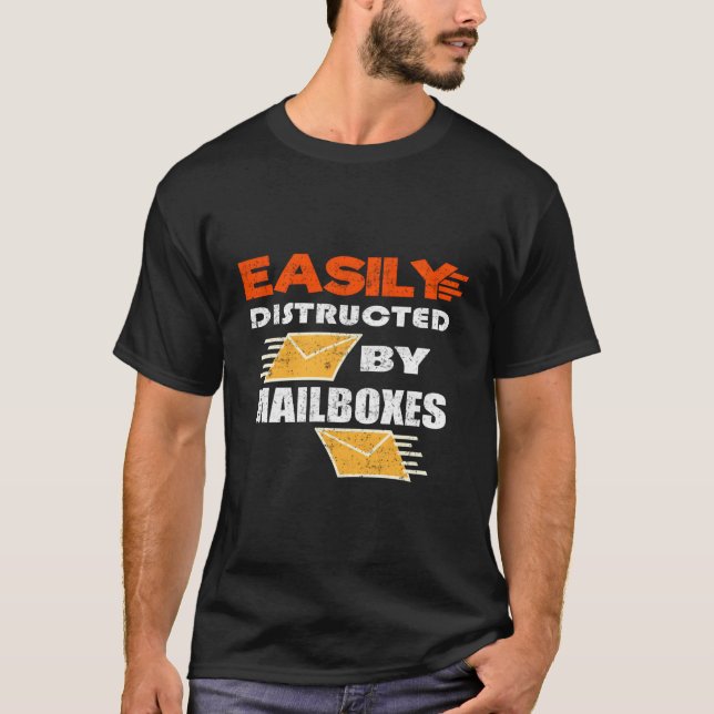 T-shirt Distrait Par Mailbox Mailman Cadeau Mailman Poste (Devant)