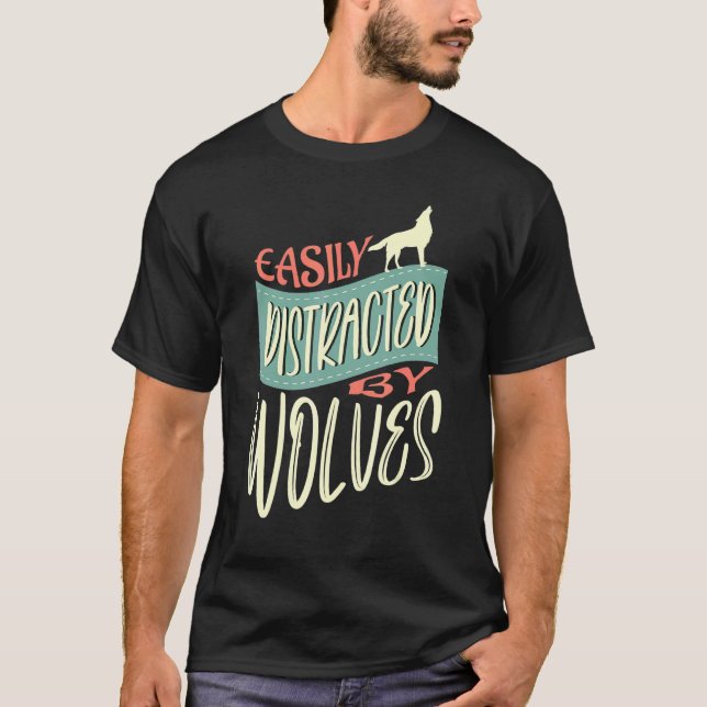 T-shirt Distrait Par Wolves Nature Wildlife Forest (Devant)