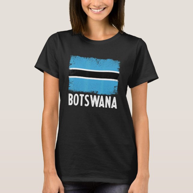T-shirt Distress Retro Botswana Drapeau patriotique (Devant)