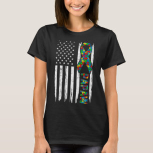 T-shirt Distressed américain drapeau Autism Papaw Family M