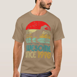 T-shirt Distressed Awesome depuis 1990 Anniversaire Dinos