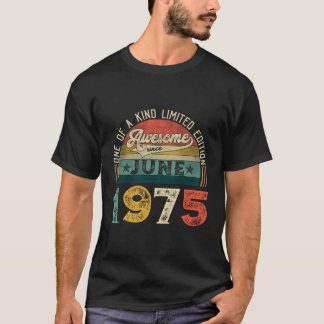 T-shirt Distressed Awesome Depuis Juin 1975 48E