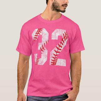 T-shirt Distressed Baseball Number 32 Jersey Uniform Playe