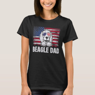T-shirt Distressed Beagle papa Usa Drapeau Fête des pères