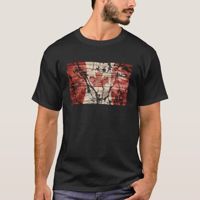T-shirt Distressed Canada rustique en bois (Devant)