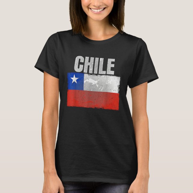 T-shirt Distressed Chile Flag Graphic for Men Women Hispan (Devant)