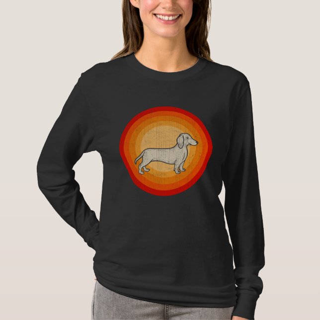 T-shirt Distressed Dachshund Dog  Retro Style (Devant)
